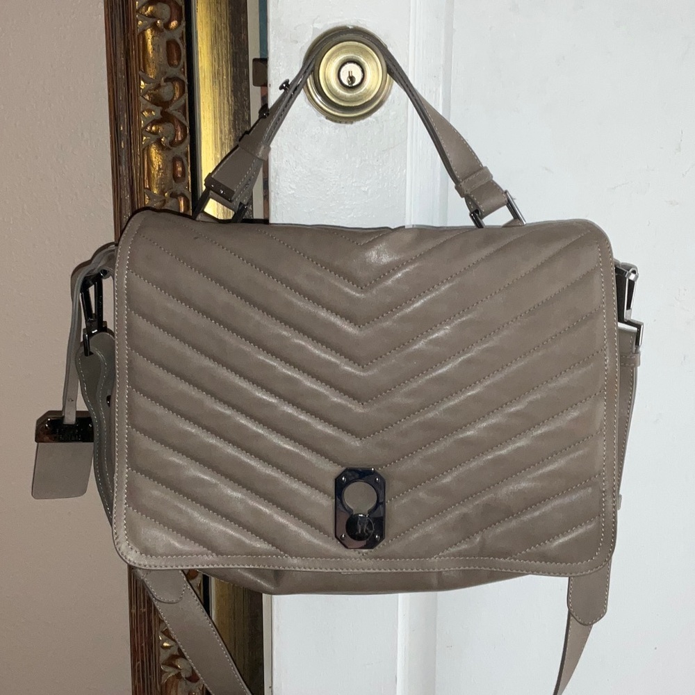 Stuart Weitzman Quilted Leather Bag in Taupe